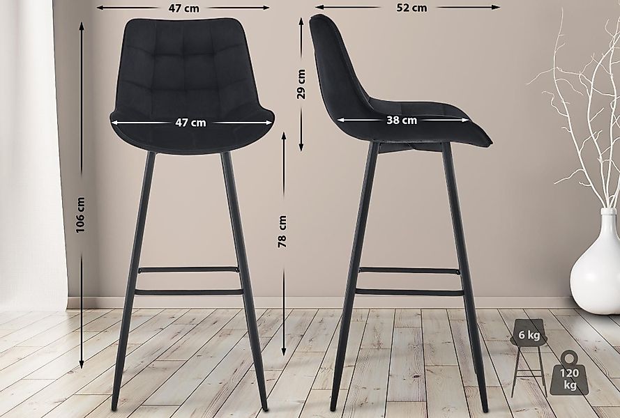 CLP Barhocker Dartford (2er Set, 2 günstig online kaufen