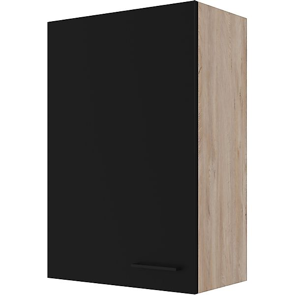 Flex-Well Exclusiv Küchen-Oberschrank Capri 60x 89cm Schwarz Matt-Endgrain günstig online kaufen