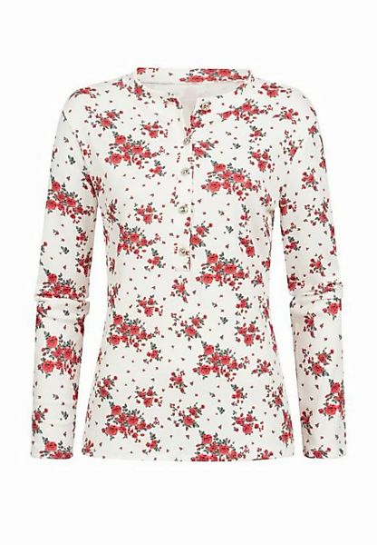 CLOUD 5IVE Longsleeve CLOUD 5IVE Bluse mit Knopfleiste und Blumen Print (1- günstig online kaufen