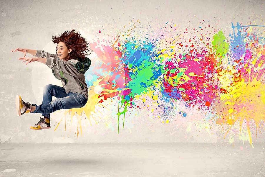 queence Acrylglasbild "springende Frau" günstig online kaufen