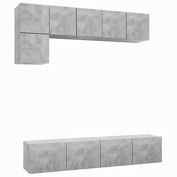 furnicato TV-Schrank 5-tlg. TV-Schrank-Set Betongrau Holzwerkstoff (1-St) günstig online kaufen