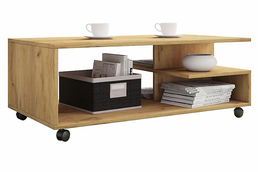 VCM Couchtisch "Holz Sofatisch Couchtisch Rollen rollbar Stango XL" 1 Stk. günstig online kaufen