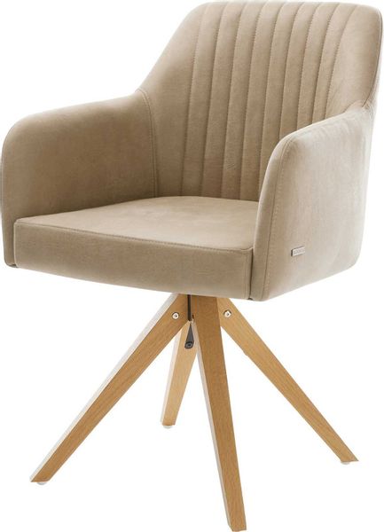 DELIFE Polsterstuhl Greg-Flex, Holzgestell kantig Natur günstig online kaufen