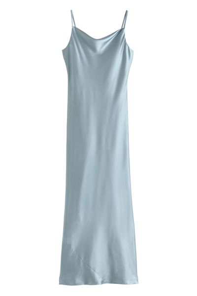 Next Satinkleid Langes Satin-Brautjungfernkleid Rückenausschnitt (1-tlg) günstig online kaufen