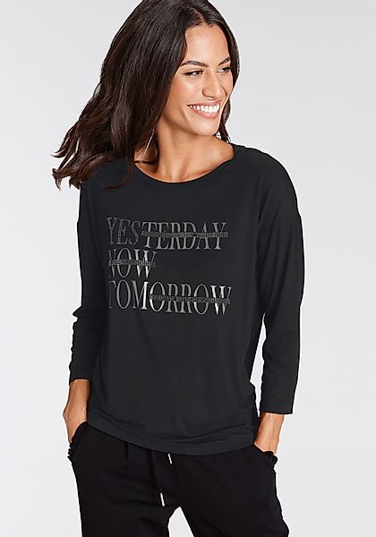 Laura Scott 3/4-Arm-Shirt, mit glitzerndem Schriftzug günstig online kaufen