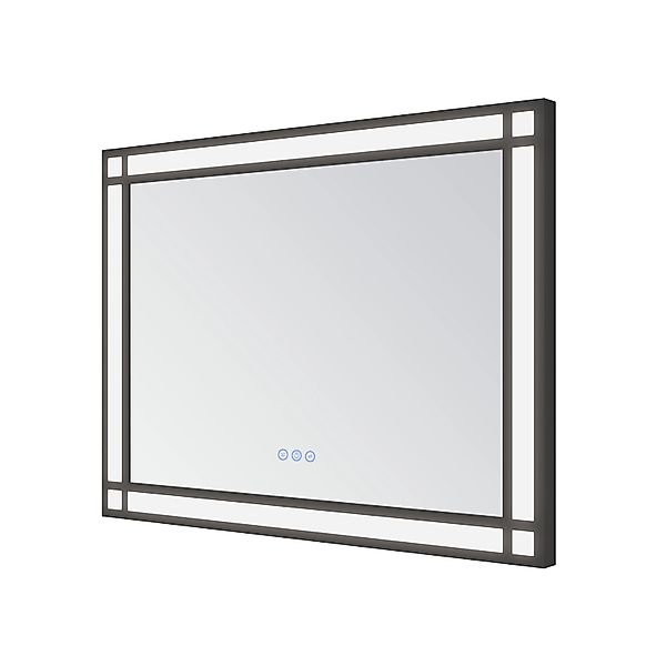 Aquabatos Badspiegel LED Spiegel mit Schwarzem Aluminiumrahmen Badezimmersp günstig online kaufen