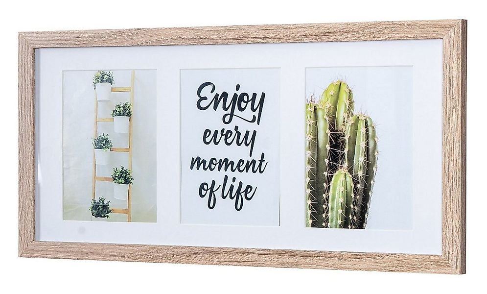 Levandeo® Bilderrahmen, Bilderrahmen für 3 Fotos 13x18cm Eiche gekälkt Holz günstig online kaufen