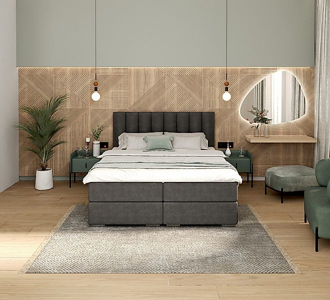 FDM Boxspringbett Polsterbett Stauraumbett Springbett 140x200, günstig online kaufen