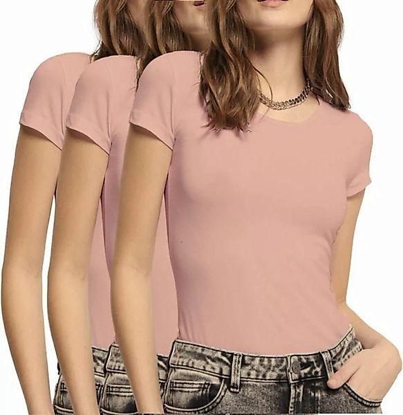 ONLY T-Shirt (3er-Pack) Basic Shirts in Unifarben günstig online kaufen
