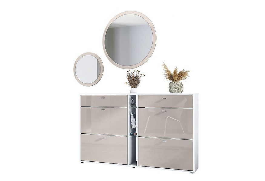 Vladon Garderoben-Set Florence, (Garderoben-Set, mit Schuhschrank und 2 Wan günstig online kaufen