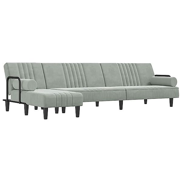 vidaXL Sofa Schlafsofa in L-Form Hellgrau günstig online kaufen