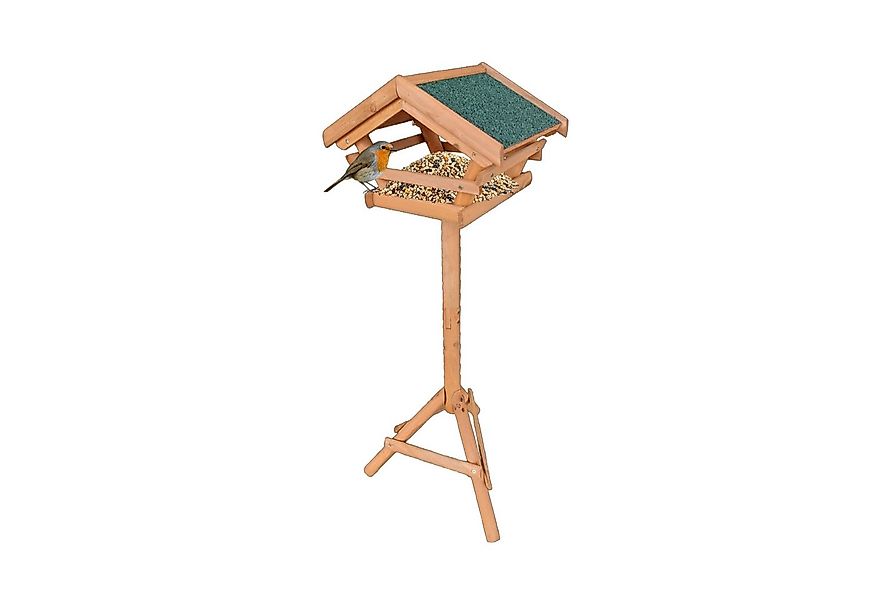 relaxdays Vogelhaus Vogelfutterhaus aus Tannenholz, orange günstig online kaufen