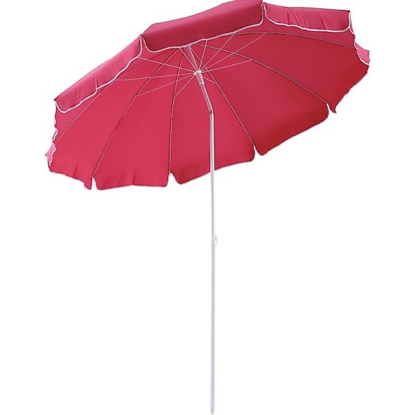 Balkonschirm Toluca Ø 200 cm Rosa-Rot mit Push-Up-Funktion günstig online kaufen