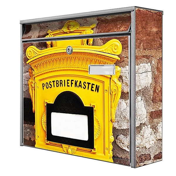 Banjado Briefkasten Silber 36.2x32.2x10cm Groß / Inkl. Montagematerial & 2 günstig online kaufen