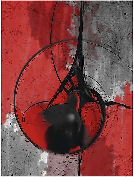 Artland Wandbild "Abstrakt in rot und schwarz" Gegenstandslos 1 Stk. tlg. a günstig online kaufen