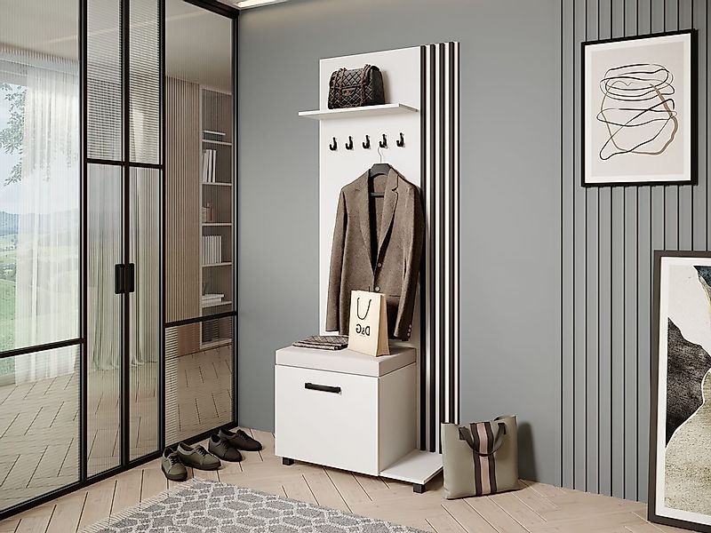 Beautysofa Garderobenschrank Garderobenschrank mit Aufhängern LIVIA günstig online kaufen