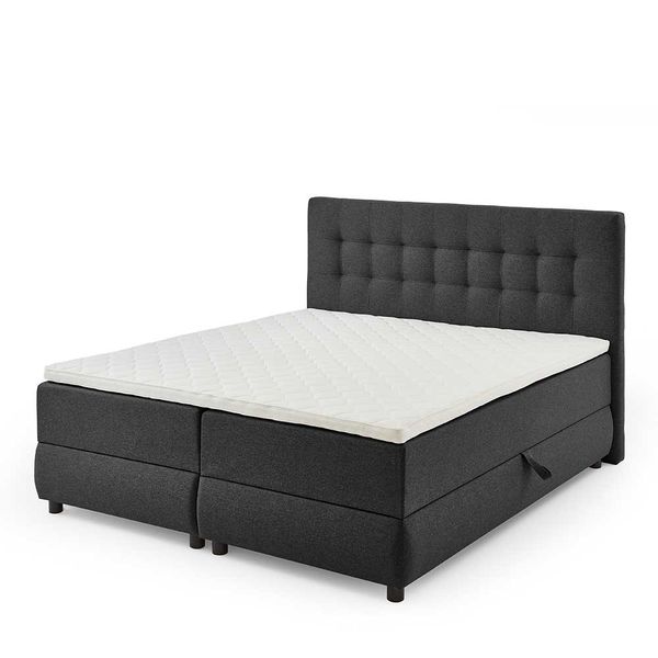 Polsterbett mit Bettkasten in Anthrazit 55 cm Einstiegshöhe günstig online kaufen