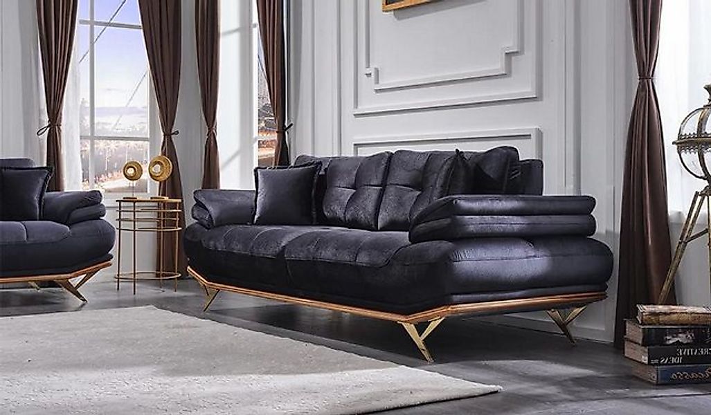 Xlmoebel Sofa Graues Stoffsofa für das Wohnzimmer, dreisitzig, luxuriöse, 1 günstig online kaufen