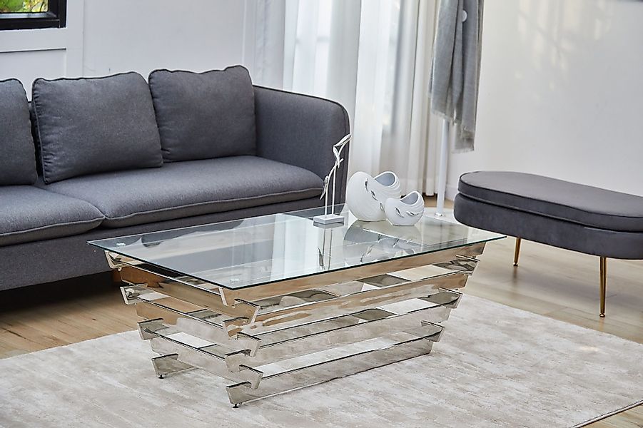 SalesFever Couchtisch, mit Design-Gestell aus Stainless günstig online kaufen