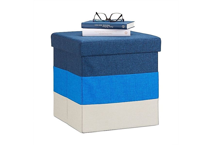 relaxdays Sitzhocker Gepolsterter Hocker mit bunten Streifen, A günstig online kaufen