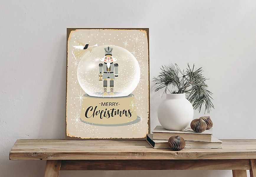 queence Alu-Dibond-Druck "Schneekugel" 1 Stk. tlg. Merry Christmas, Nusskna günstig online kaufen