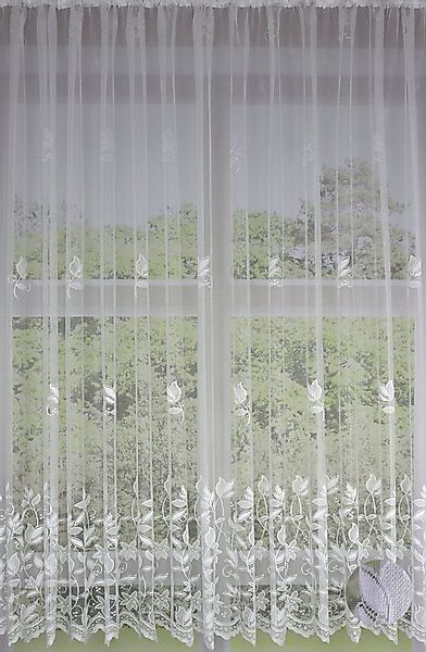 Clever-Kauf-24 Gardine Fertiggardine m. Universalband weiß Edel Jacquard, t günstig online kaufen