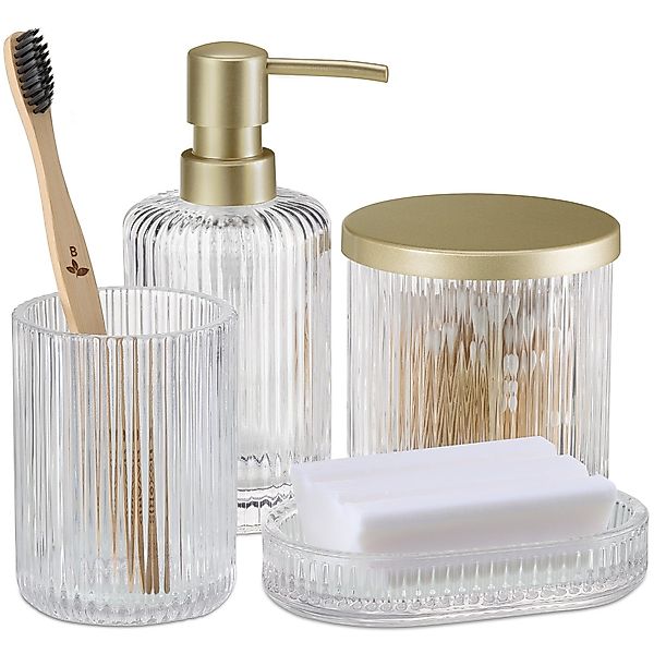 Navaris Badaccessoire-Set Badezimmer Set 4-teilig aus günstig online kaufen