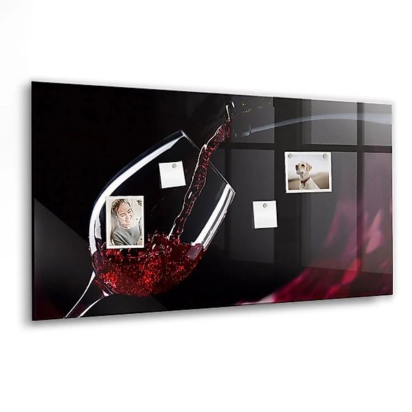 Tulup Glasmagnettafel Wein 120x60 cm Glastafel Magnetisch Beschreibbar Weiß günstig online kaufen