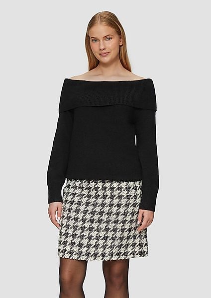 s.Oliver Longpullover Strickpullover Off-Shoulder Strickpullover mit Rippbü günstig online kaufen