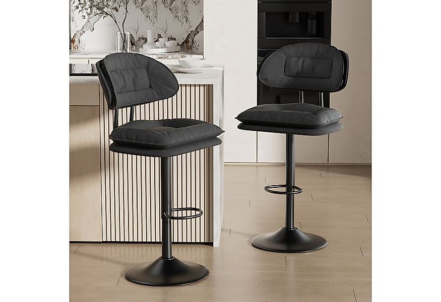 HawthyHome Barhocker 2er Set, Ergonomische Gepolsterte Barstühle mit Rücken günstig online kaufen
