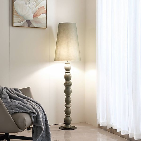Lucande Stehleuchte Lyndorin, grün, Keramik, 150 cm günstig online kaufen