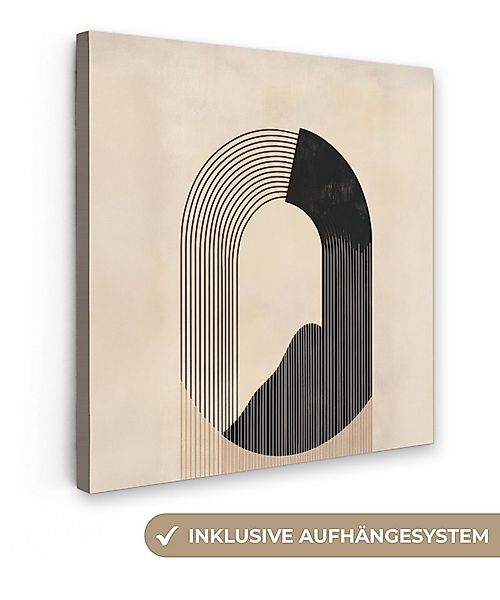 OneMillionCanvasses® Leinwandbild Grafisches geschwungenes Muster - Beige, günstig online kaufen