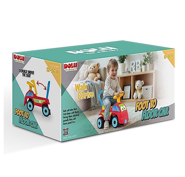 DOLU Spielzeug-Traktor Rutschfahrzeug - rot/blau günstig online kaufen