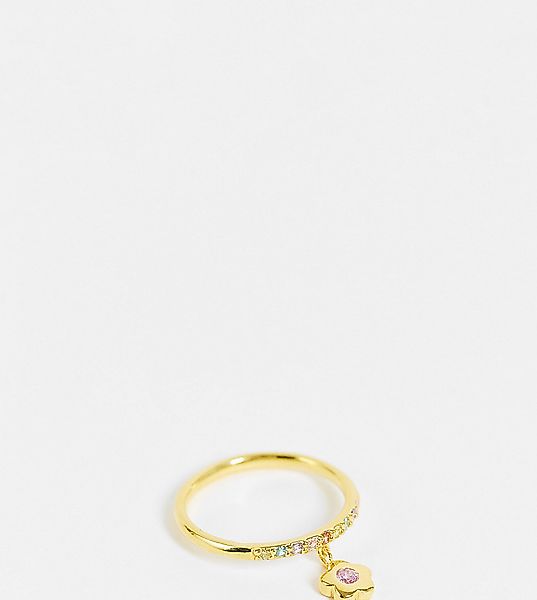 Reclaimed Vintage Inspired – Ring aus vergoldetem Sterlingsilber mit hübsch günstig online kaufen