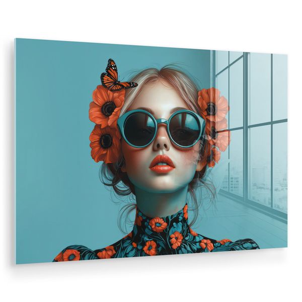 MuchoWow Acrylglasbild Frau - Blau - günstig online kaufen