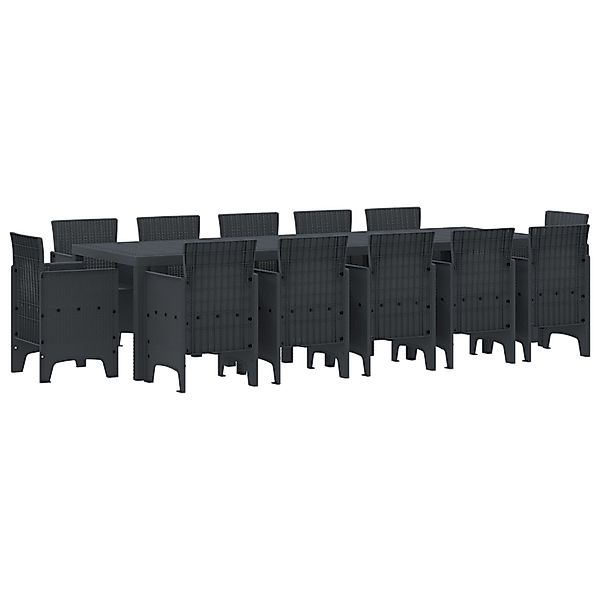 vidaXL 13-Teilige Garten-Essgruppe Anthrazit Poly Rattan 3378612 günstig online kaufen