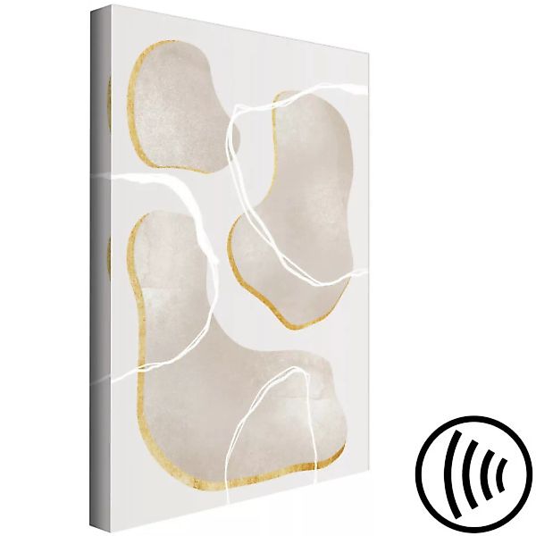 Wandbild Fragmente des grauen Marmors - beige Abstraktion im Scandi-Boho-St günstig online kaufen