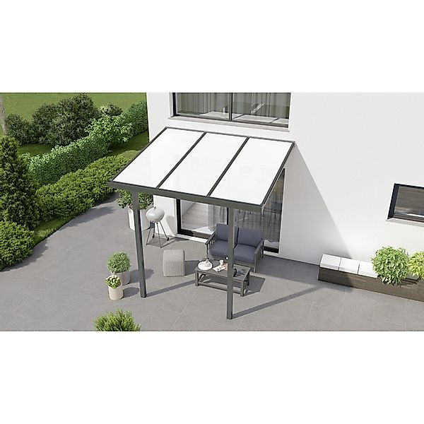 Terrassenüberdachung Basic 300 cm x 250 cm  Anthrazit Glanz PC Opal günstig online kaufen