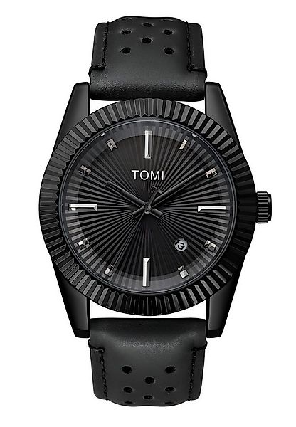 S&T Design Quarzuhr Herren Uhr Leder Armbanduhr Braun Schwarz Elegant Datum günstig online kaufen