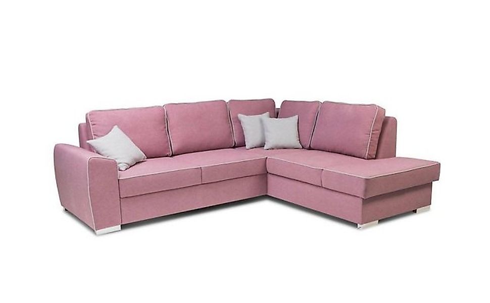 JVmoebel Ecksofa Modernes Altrosa Ecksofa mit Bettfunktion Luxus Couch Stil günstig online kaufen