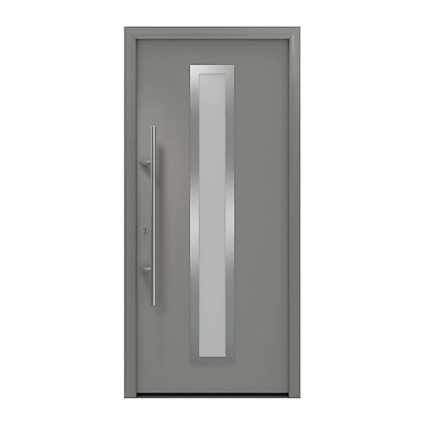 EcoStar Haustür Isopro Secur IPS 700S Graualuminium 110 cm x 210 cm DIN L günstig online kaufen
