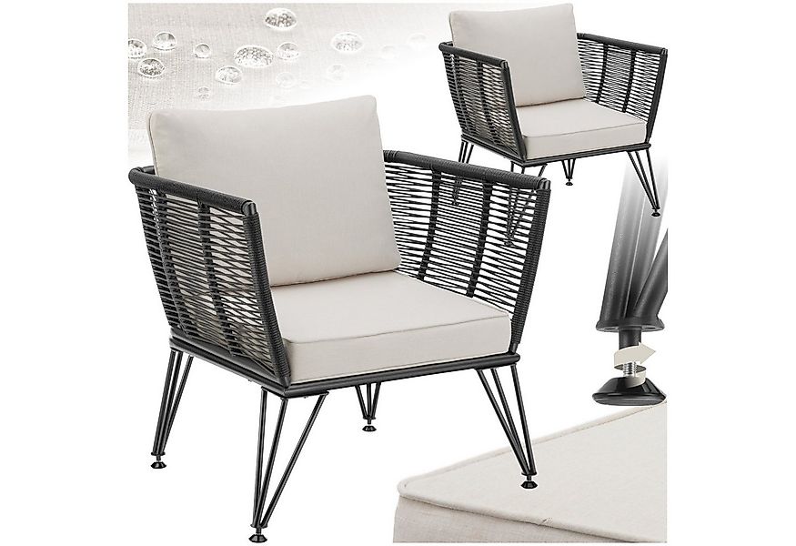 tectake Essgruppe Garten-Loungesessel Sundo im Rope-Design, (Set., 2-tlg), günstig online kaufen