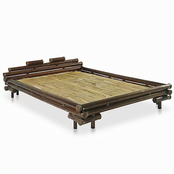 furnicato Bett Bettgestell Dunkelbraun Bambus 140×200 cm (1-tlg) günstig online kaufen