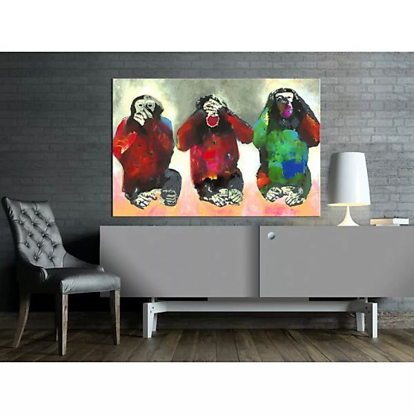 Leinwandbild Three Wise Monkeys XXL günstig online kaufen