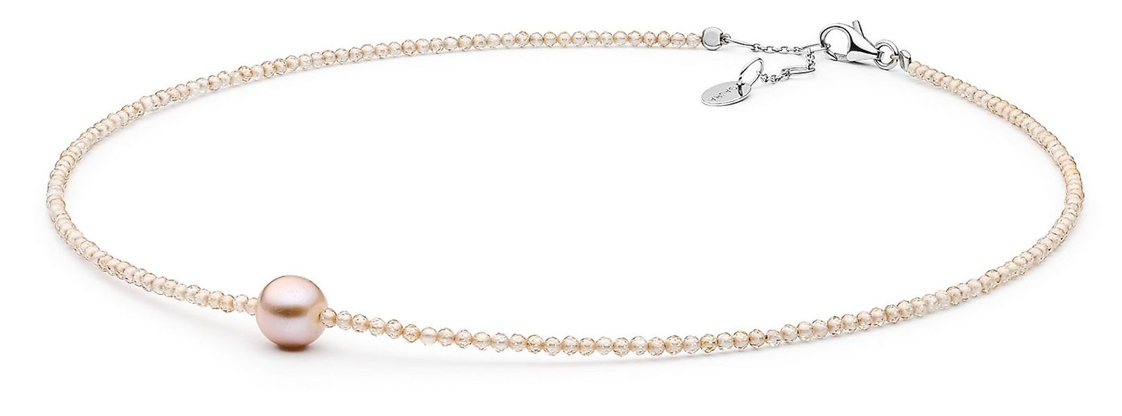 Gaura Pearls Perlenkette Modern, kurz, echte Süßwasserzuchtperle rosa 8-9 m günstig online kaufen