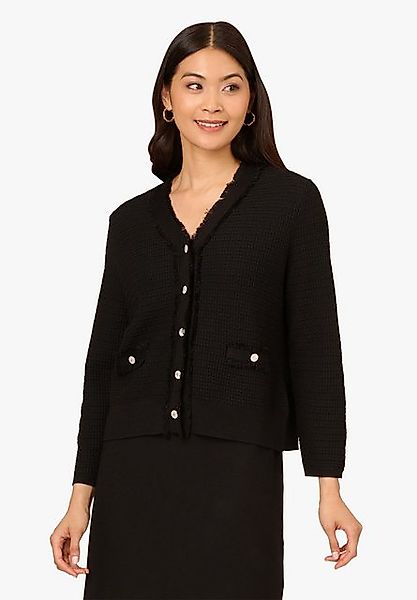 Adrianna Papell Strickjacke Knit Frayed Waffle Crop Cardigan Sweater Casual günstig online kaufen