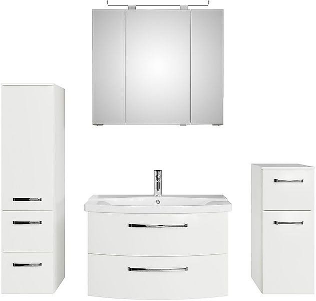 Saphir Badmöbel-Set »Serie 4010 4-teilig Keramik-Waschtisch mit LED-Spiegel günstig online kaufen