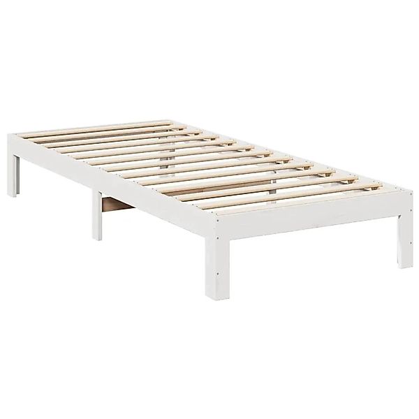 vidaXL Massivholzbett ohne Matratze Weiß 90x200 cm Kiefernholz 859221 günstig online kaufen