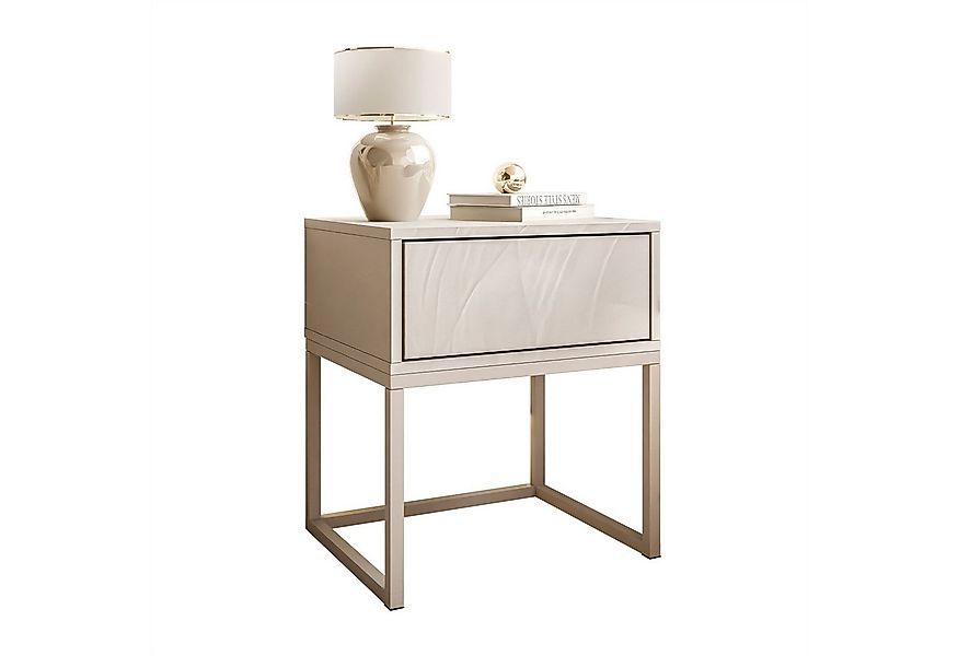 Lookway Nachttisch BLANCO Kaschmir auf Gestell – Moderner Nachtschrank fürs günstig online kaufen