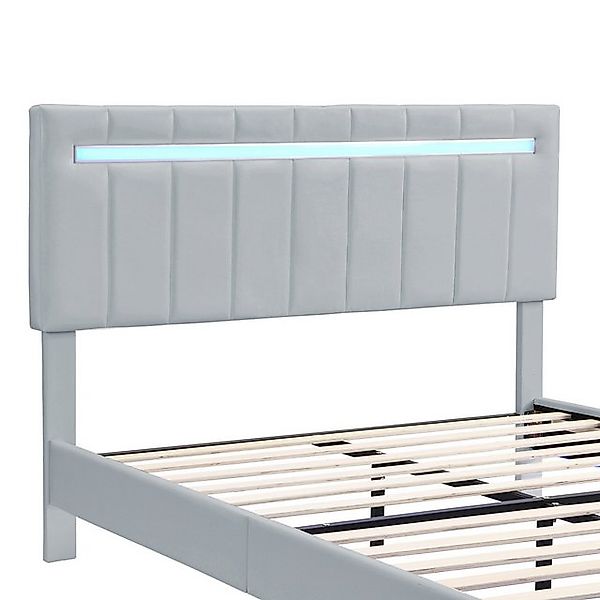 STILVORA Polsterbett 160x200 Jugendbett mit LED-Leuchten,Bettgestell ohne M günstig online kaufen